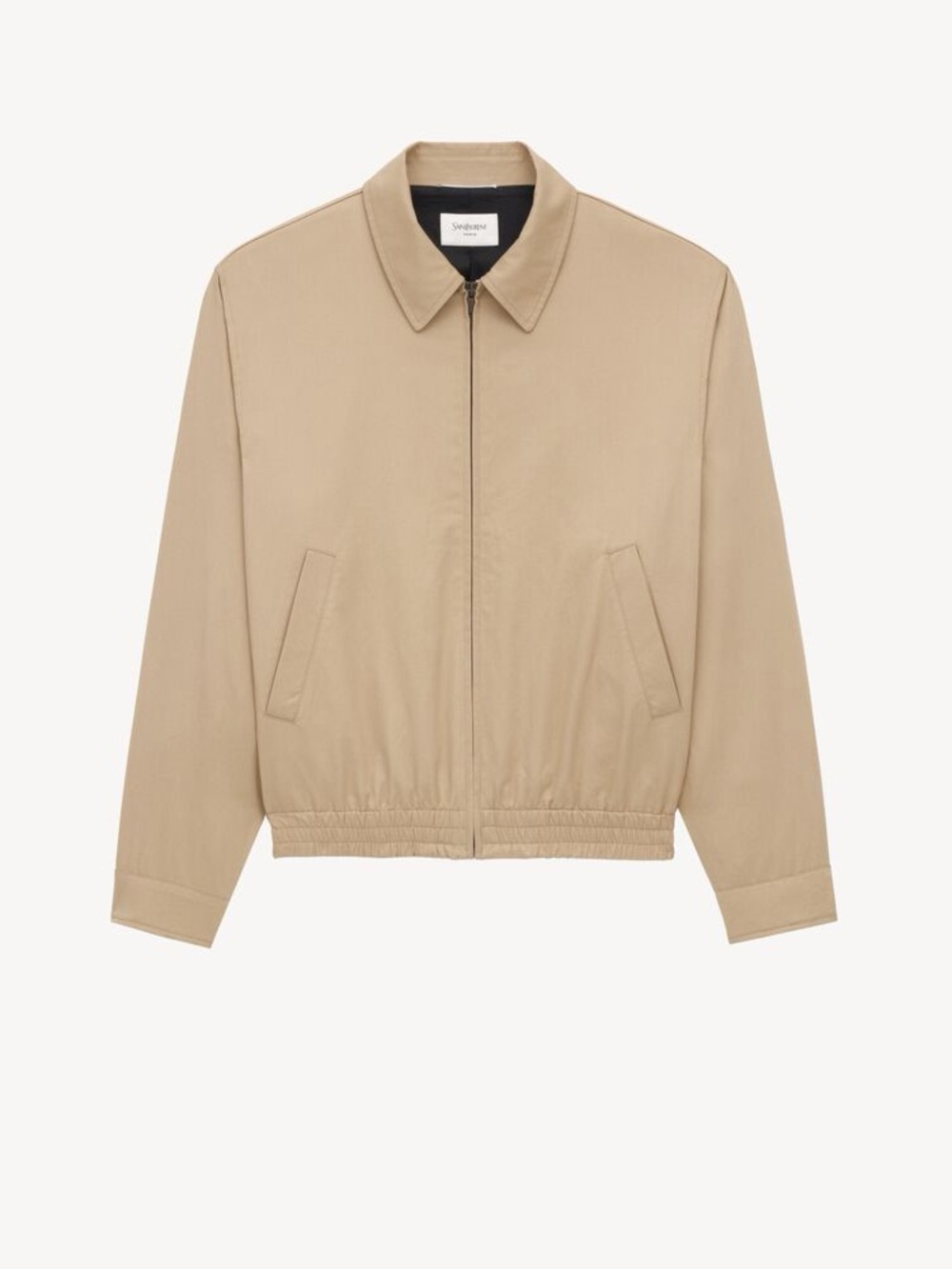 Yves Saint Laurent Beige Zip-Front Bomber Jacket